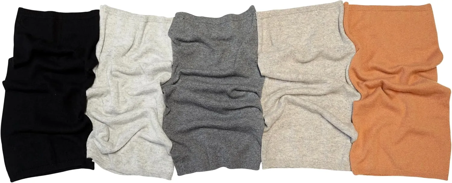 100% Cashmere Knitted Neck Gaiter Neck Warmer Loop Scarf for Men and Women.