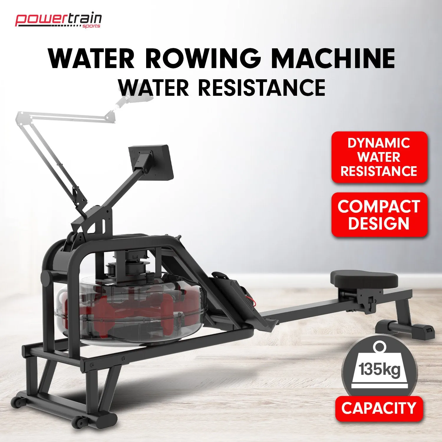 13L Water Resistance Rowing Machine Rower by Powertrain