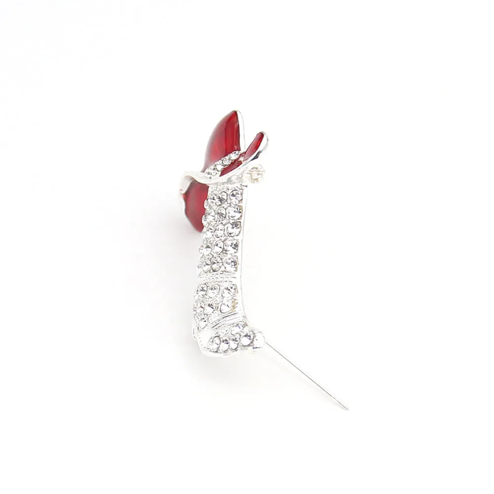 50x38mm Jewelry Crystal Rhinestone Enamel High Heel Shoe Brooch Pin Vintage Fashion Brooch Is Fashionable Jewelry and Gift for Nurse/woman/family/colleague
