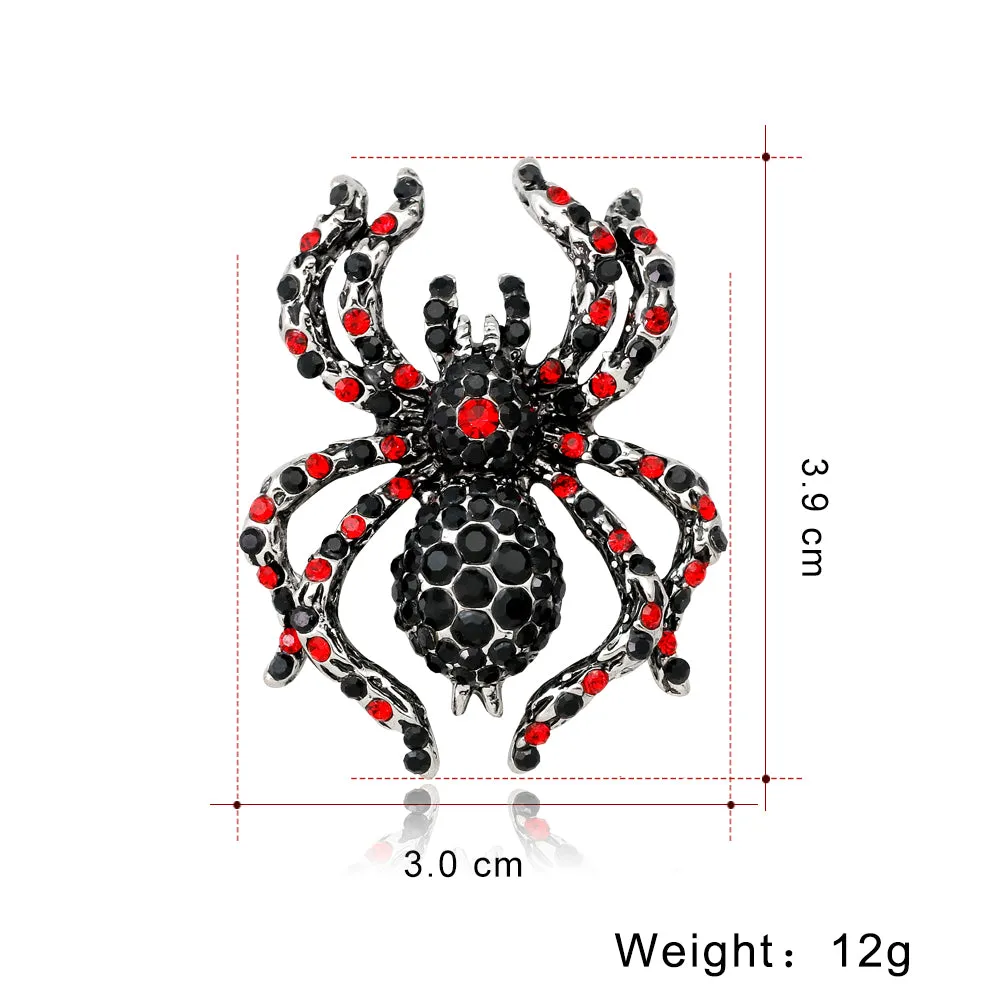 Alloy red rhinestone insect spider brooch-fashion accessories-holiday gifts-perfect gift for women