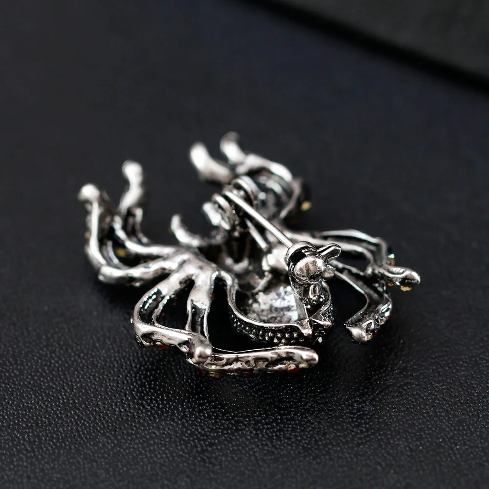 Alloy red rhinestone insect spider brooch-fashion accessories-holiday gifts-perfect gift for women