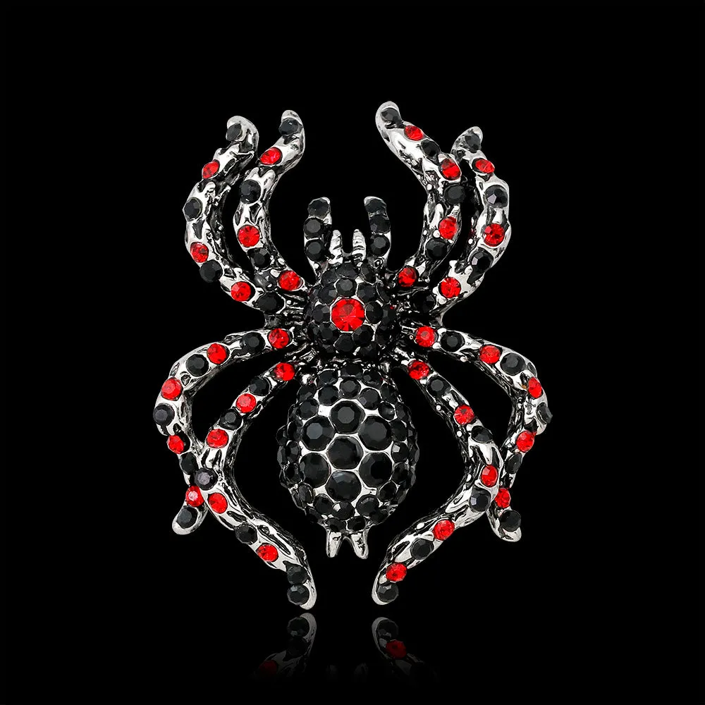 Alloy red rhinestone insect spider brooch-fashion accessories-holiday gifts-perfect gift for women