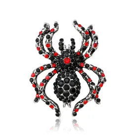 Alloy red rhinestone insect spider brooch-fashion accessories-holiday gifts-perfect gift for women