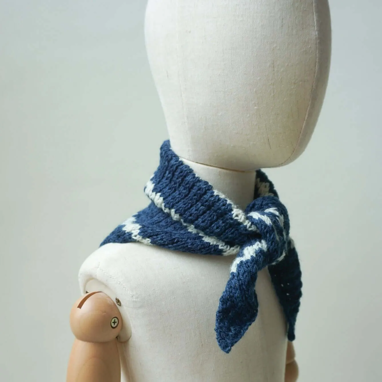 Baby Alpaca & Wool Striped Bandana Scarf