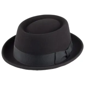 Bailey Hats Darron Crushable Water Repellent Wool Felt Pork Pie Hat - Black
