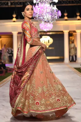 Beautiful designer bridal mehndi dress embroidered in pink color # B3421