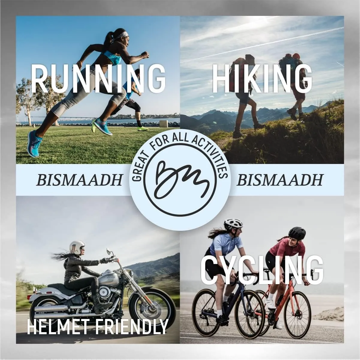 BISMAADH Multi-Purpose Cap Beanie Sleep Hats Stretchy Helmet Liner Running Headwear for Men Women