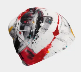Black and Red Abstract Beanie for Men and Boys