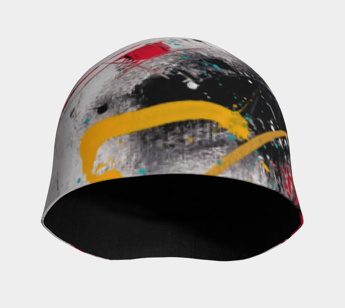 Black and Red Abstract Beanie for Men and Boys