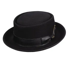 Black Debonair Crushable Wool Felt Porkpie Hat