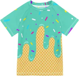 Boys Rash Guard Short Sleeve UPF 50  Christmas Tree Cakes Quick Dry Swim Shirts Swimwear for 3-12Y