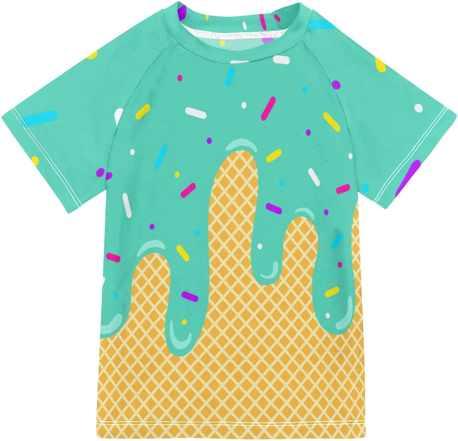 Boys Rash Guard Short Sleeve UPF 50  Christmas Tree Cakes Quick Dry Swim Shirts Swimwear for 3-12Y