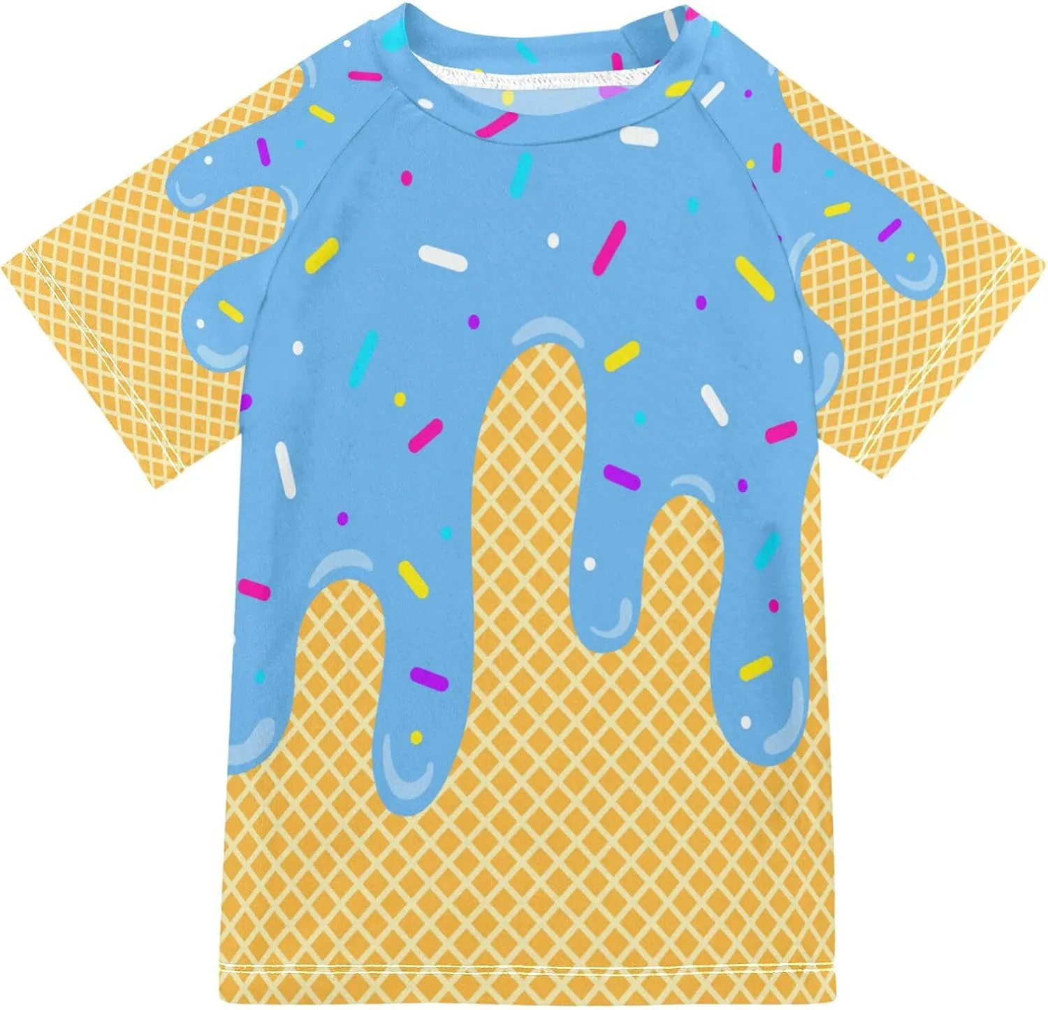 Boys Rash Guard Short Sleeve UPF 50  Christmas Tree Cakes Quick Dry Swim Shirts Swimwear for 3-12Y