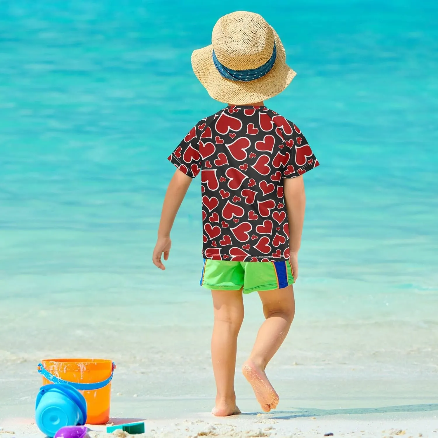 Boys Rash Guard Short Sleeve UPF 50  Christmas Tree Cakes Quick Dry Swim Shirts Swimwear for 3-12Y