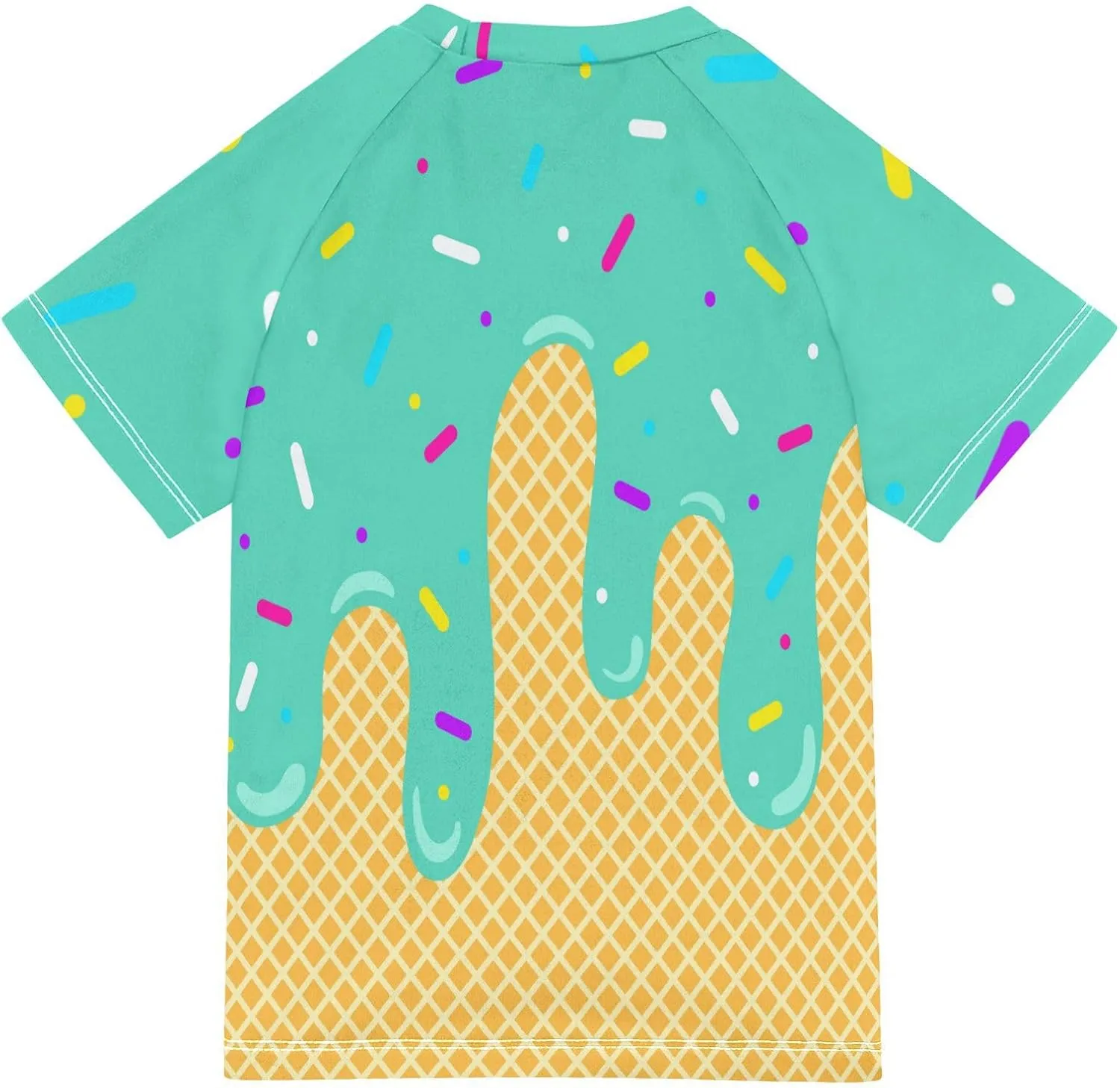 Boys Rash Guard Short Sleeve UPF 50  Christmas Tree Cakes Quick Dry Swim Shirts Swimwear for 3-12Y