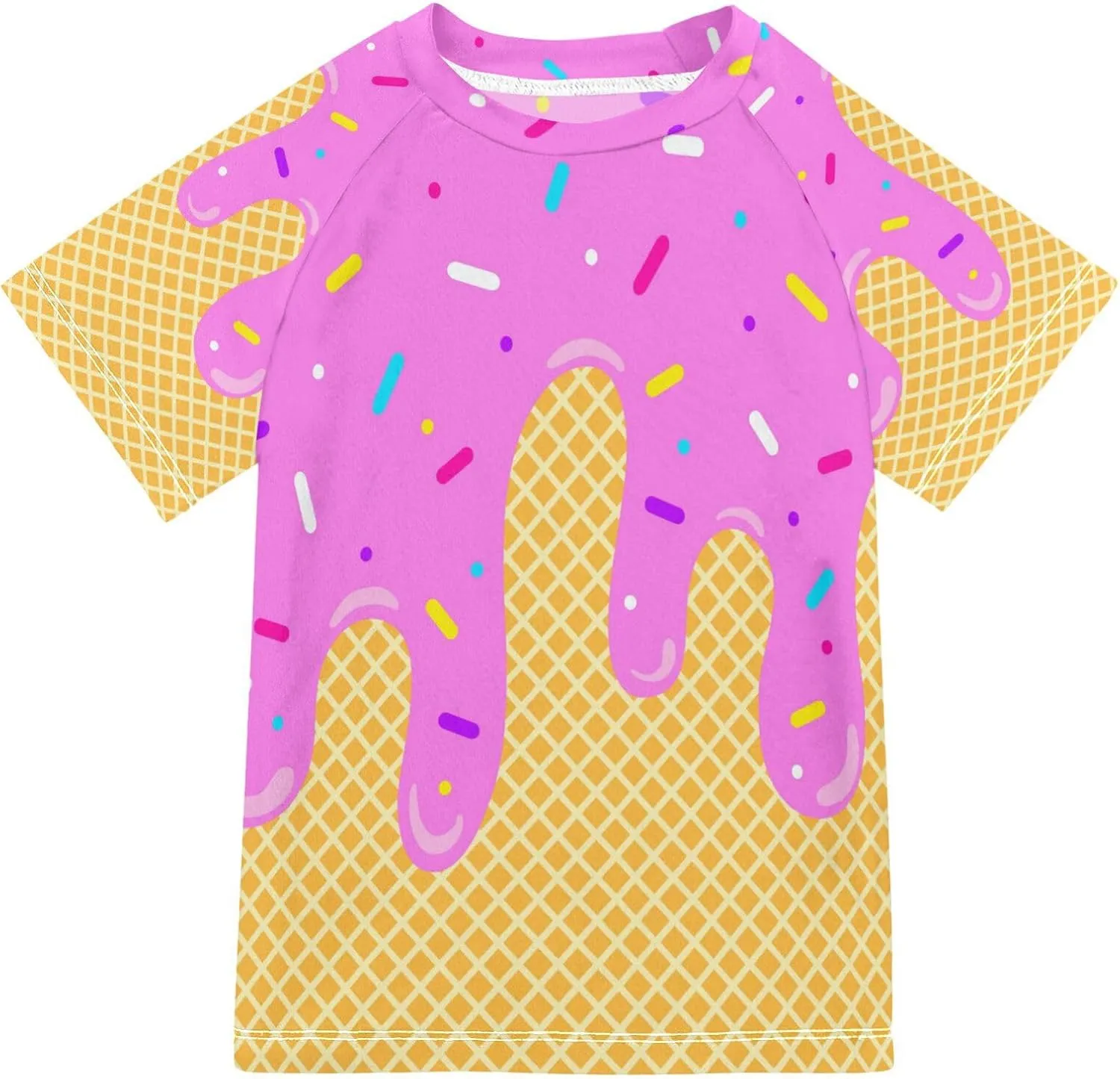 Boys Rash Guard Short Sleeve UPF 50  Christmas Tree Cakes Quick Dry Swim Shirts Swimwear for 3-12Y