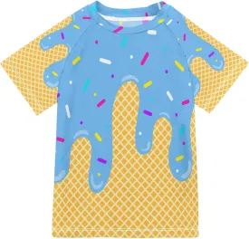 Boys Rash Guard Short Sleeve UPF 50  Christmas Tree Cakes Quick Dry Swim Shirts Swimwear for 3-12Y