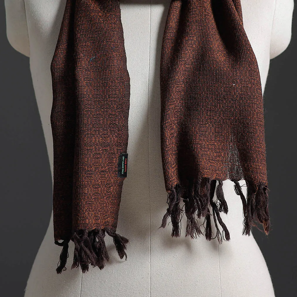 Brown - Kumaun Handwoven Merino Wool Scarf 223