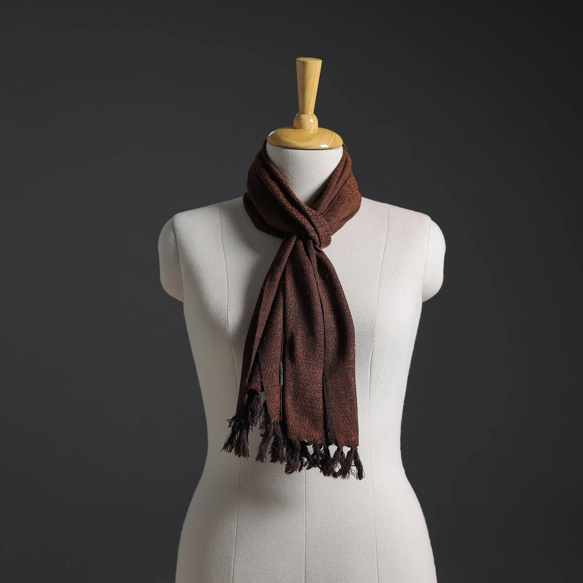 Brown - Kumaun Handwoven Merino Wool Scarf 223