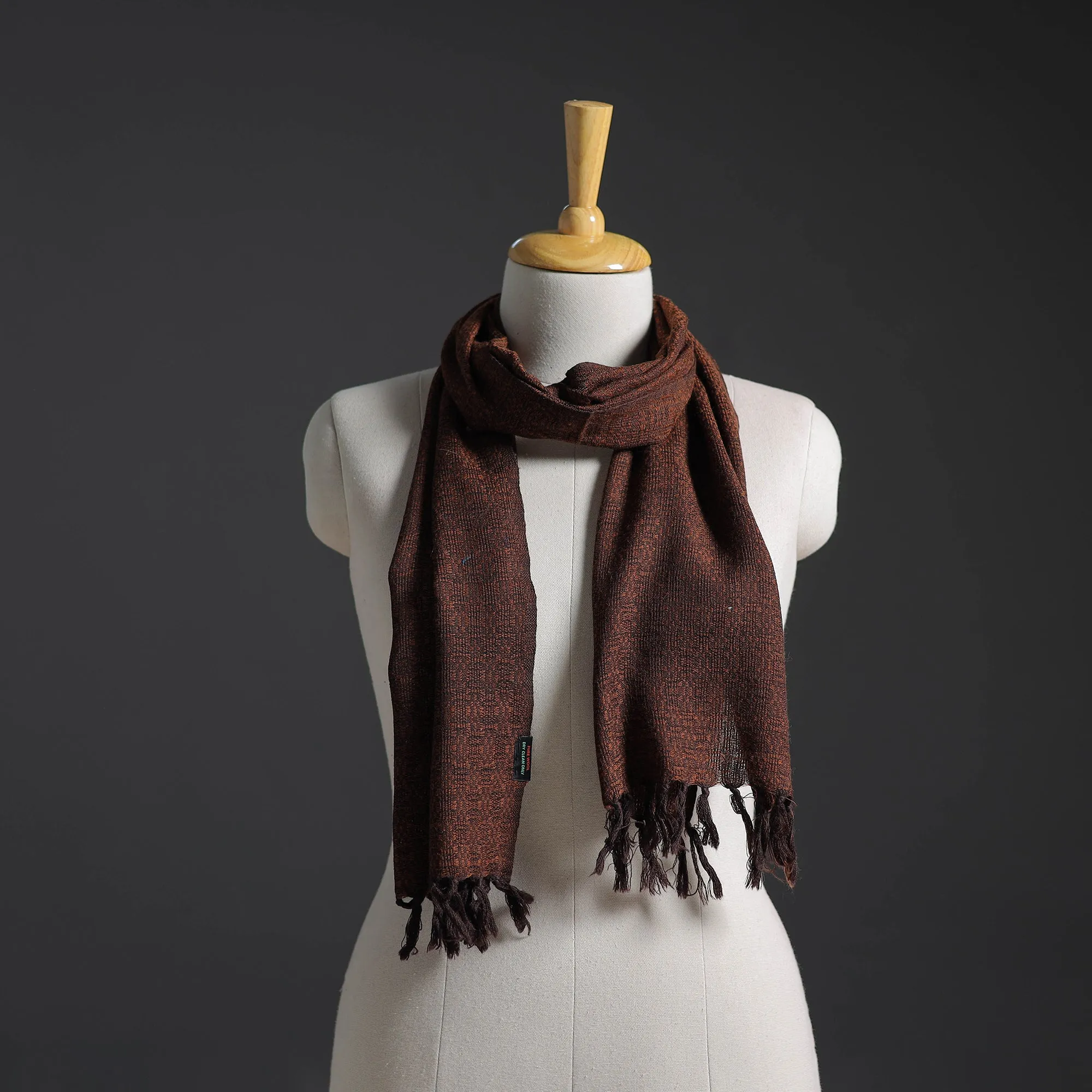 Brown - Kumaun Handwoven Merino Wool Scarf 223
