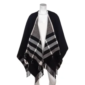 Burberry Beige & Black Reversible Wool Shawl