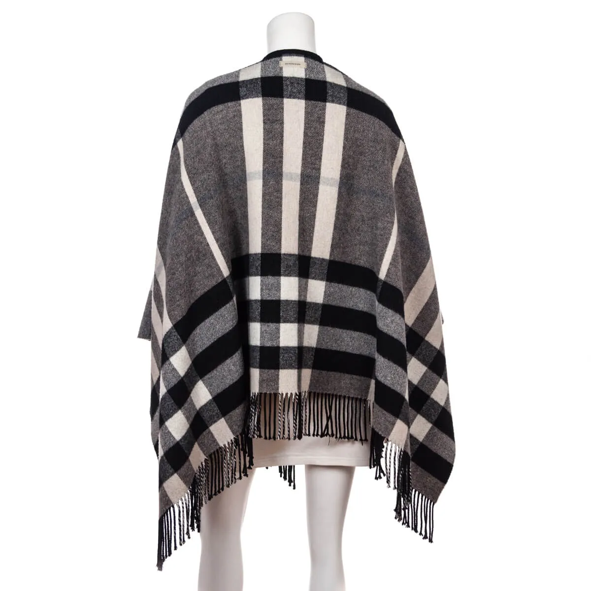 Burberry Beige & Black Reversible Wool Shawl