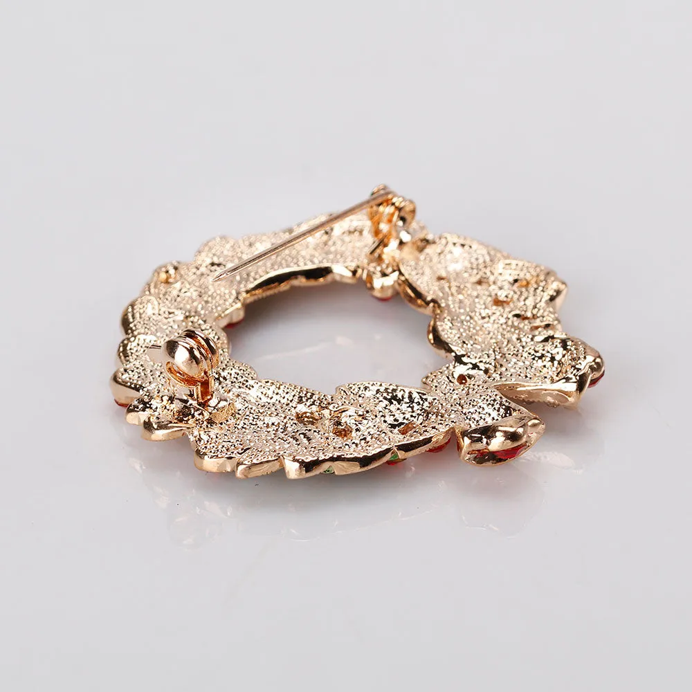 Christmas brooch with rhinestone garland-fashion accessories-perfect gift-Christmas brooch