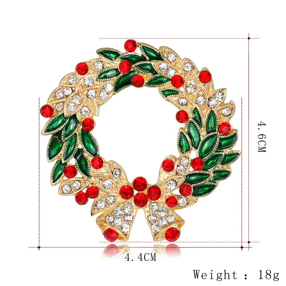 Christmas brooch with rhinestone garland-fashion accessories-perfect gift-Christmas brooch