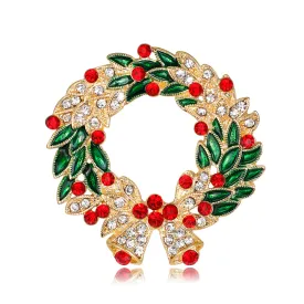 Christmas brooch with rhinestone garland-fashion accessories-perfect gift-Christmas brooch