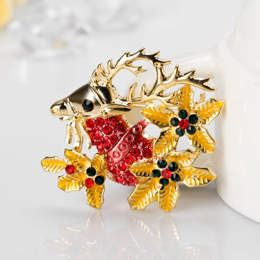 Christmas deer rhinestone brooch-fashion accessories-christmas brooch-perfect gift