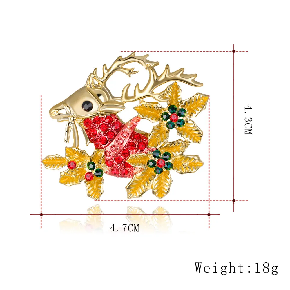Christmas deer rhinestone brooch-fashion accessories-christmas brooch-perfect gift