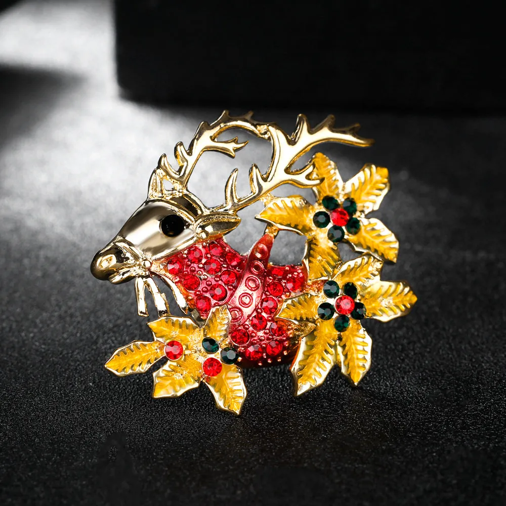 Christmas deer rhinestone brooch-fashion accessories-christmas brooch-perfect gift