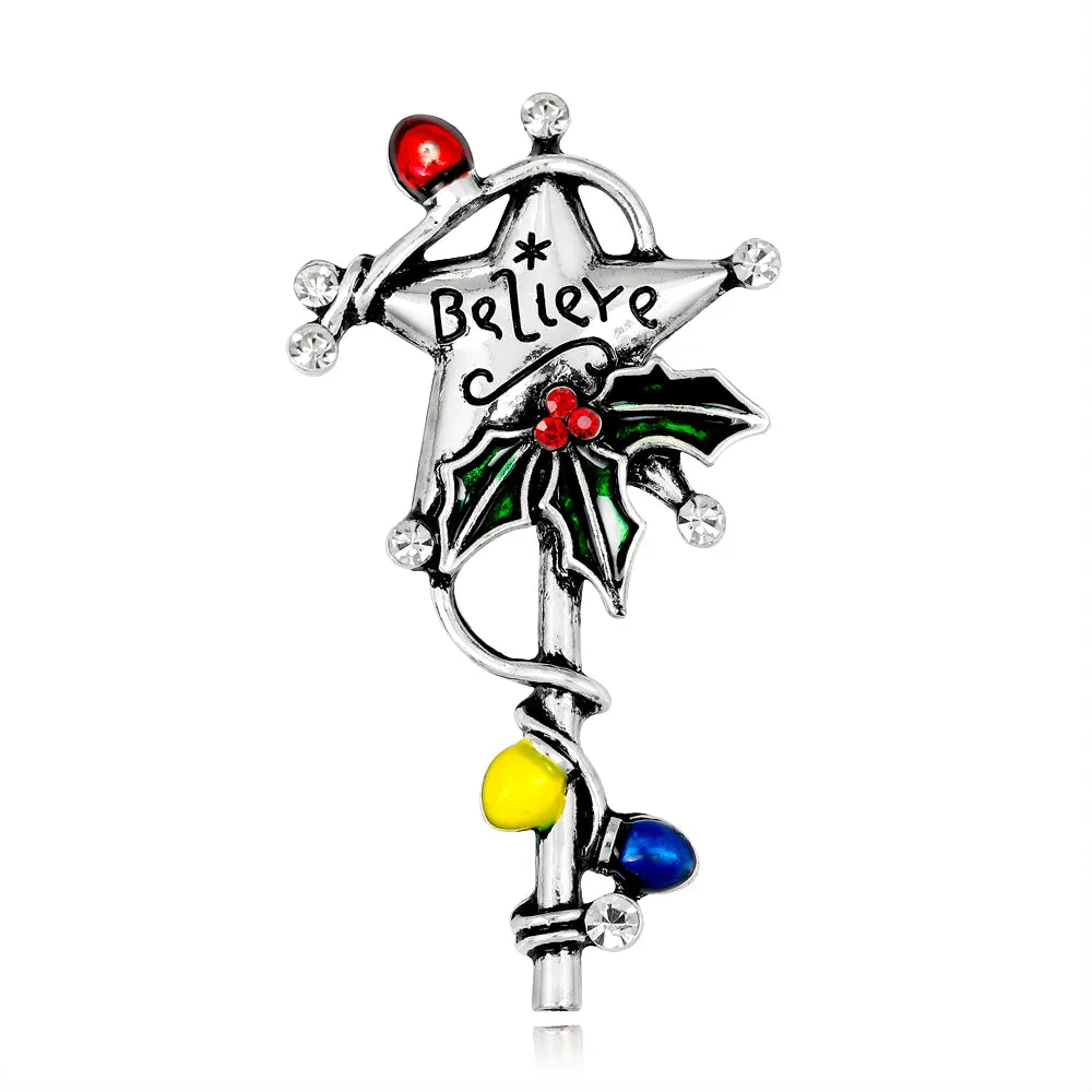 Christmas star stick-Christmas brooch-holiday brooch-the best gift for Christmas