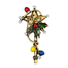 Christmas star stick-Christmas brooch-holiday brooch-the best gift for Christmas