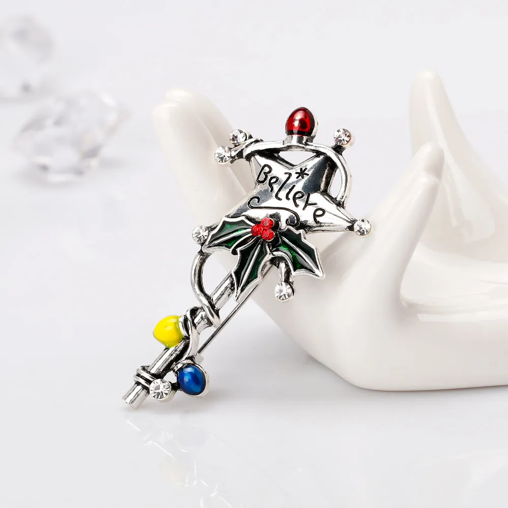 Christmas star stick-Christmas brooch-holiday brooch-the best gift for Christmas