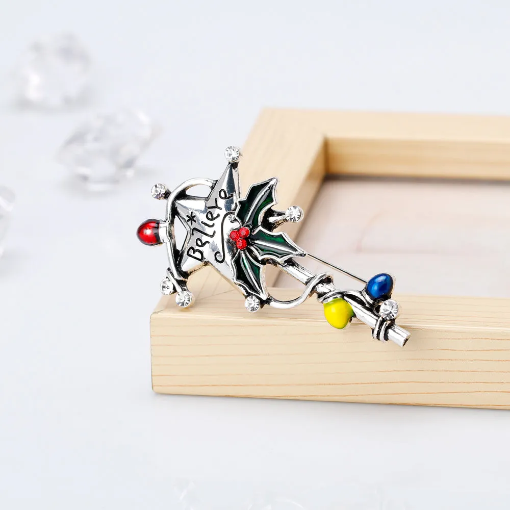 Christmas star stick-Christmas brooch-holiday brooch-the best gift for Christmas