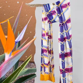 Clamp Tie Dye Bird of Paradise Cotton Scarf