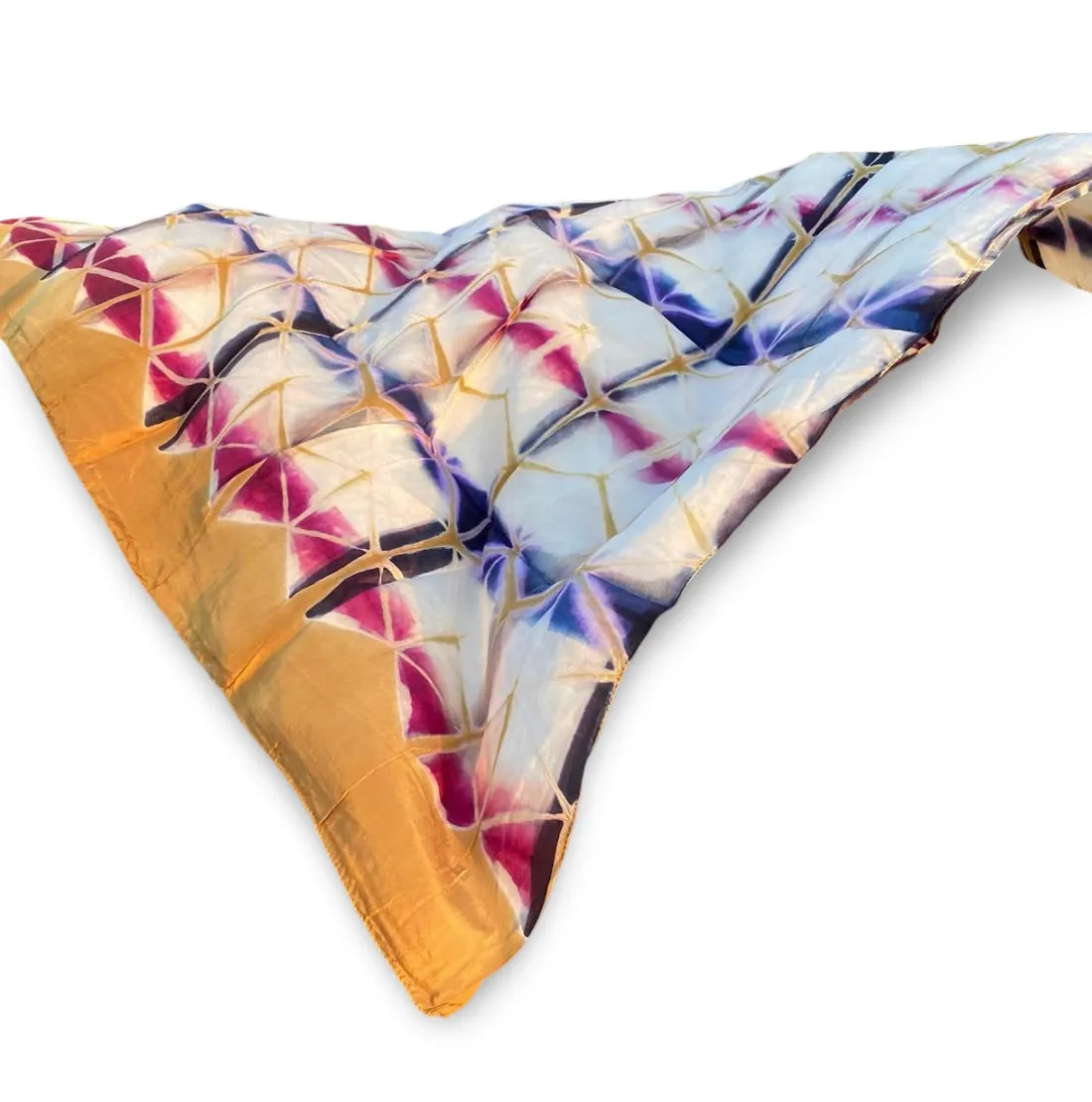Clamp Tie Dye Bird of Paradise Cotton Scarf