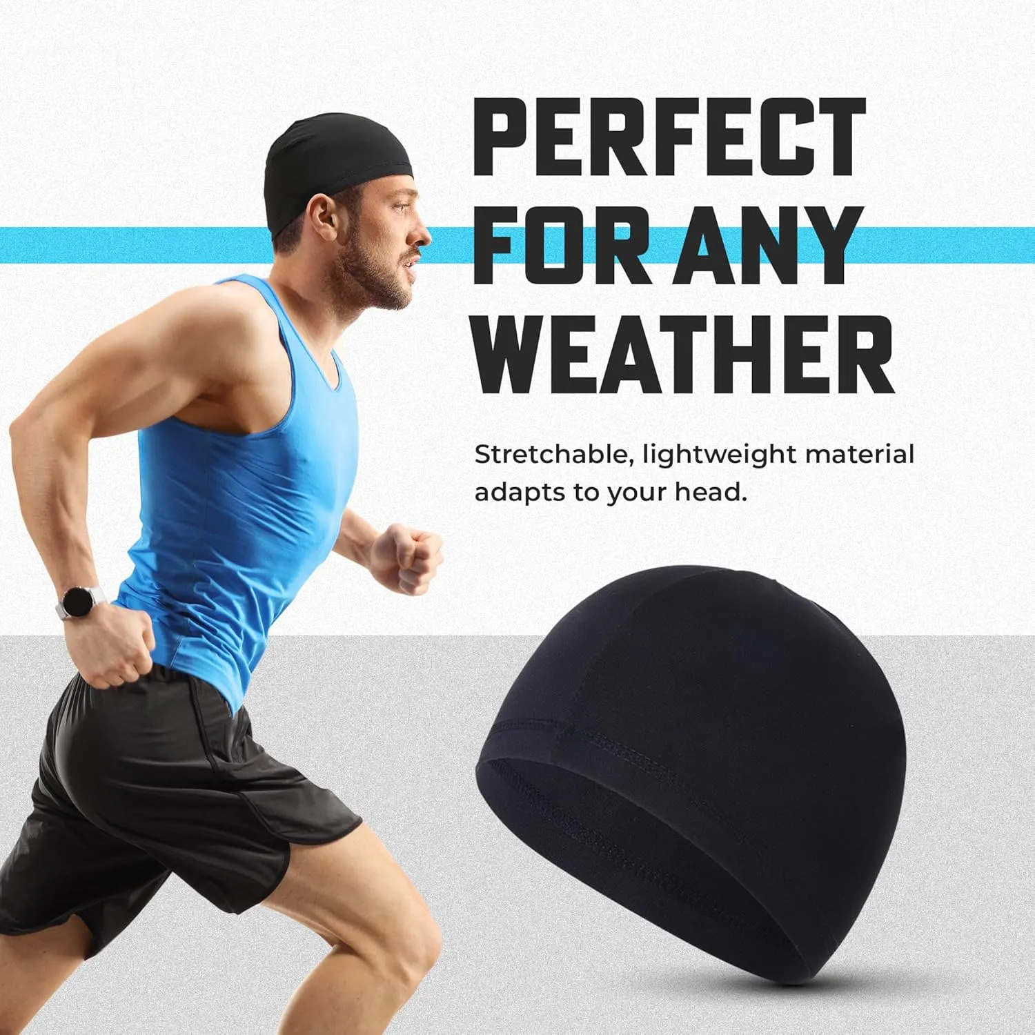Cooling Skull Cap,Moisture-Wicking Helmet Liner for Running, Cycling,Unisex,Hard Hat Liner - 5-Pk