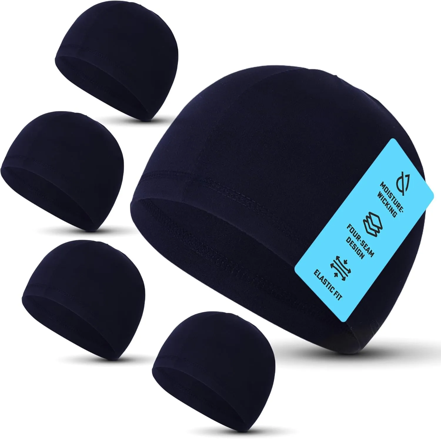 Cooling Skull Cap,Moisture-Wicking Helmet Liner for Running, Cycling,Unisex,Hard Hat Liner - 5-Pk