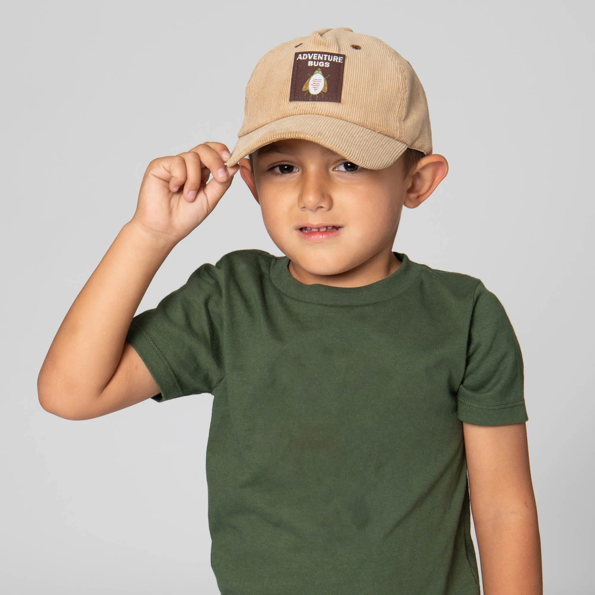 Corduroy Cap with Woven Adventure Bugs Patch