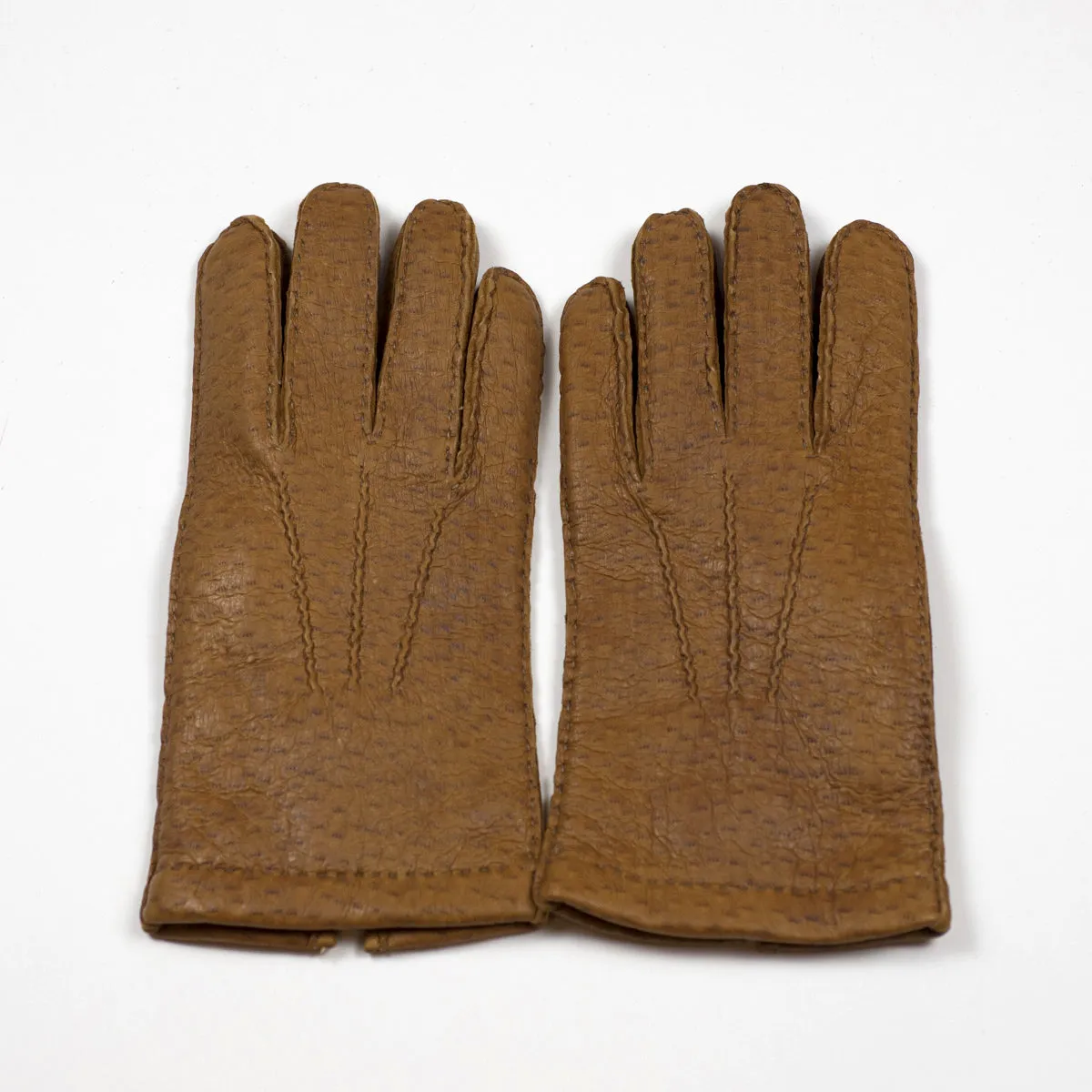 Cork real peccary gloves, cashmere lined
