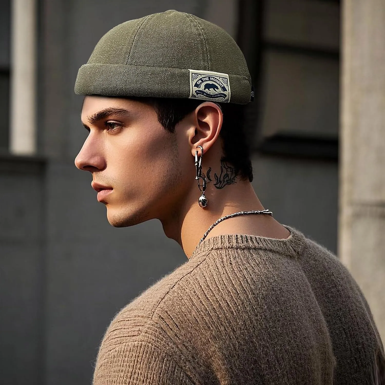 Croogo Brimless Docker Cap - Rolled Cuff Harbour Hat Unisex Skull Sailor Fisherman No Visor Cool Beanie Watch Cap