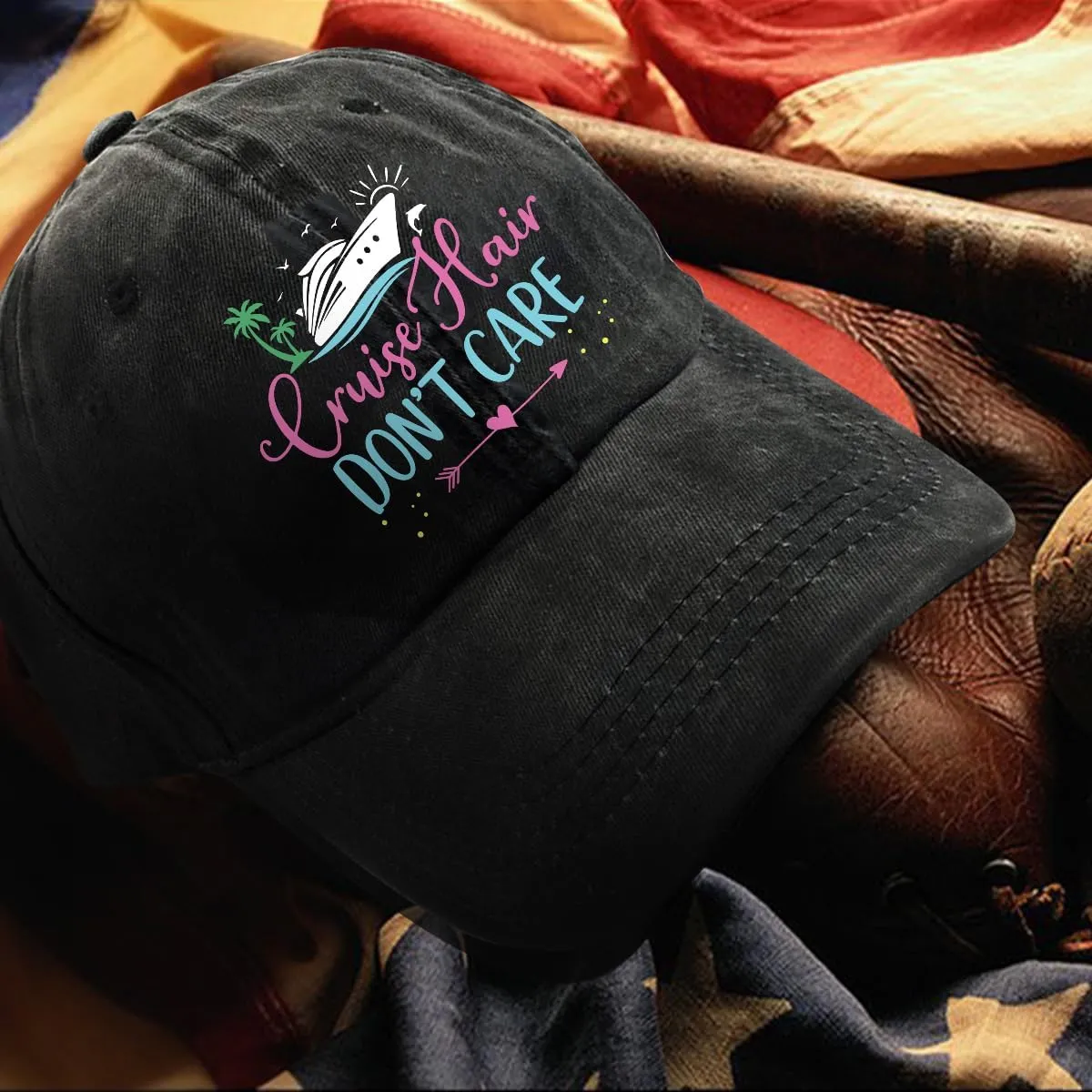 Cruise Adjustable Washed Cotton Baseball Cap, Funny Boat Retro Trucker Hat Gift for Men Women Dad Husband Crewman
