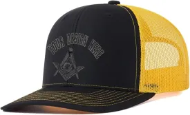 Custom Masonic 112 Trucker Hat Gifts for Men Design Embroidered Your Text Snaps Mesh Baseball Cap for Women Dad Grandpa Gift