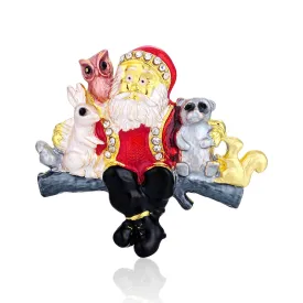 Cute enamel and Santa Claus and animal brooches, fashionable accessories, perfect gifts for women
