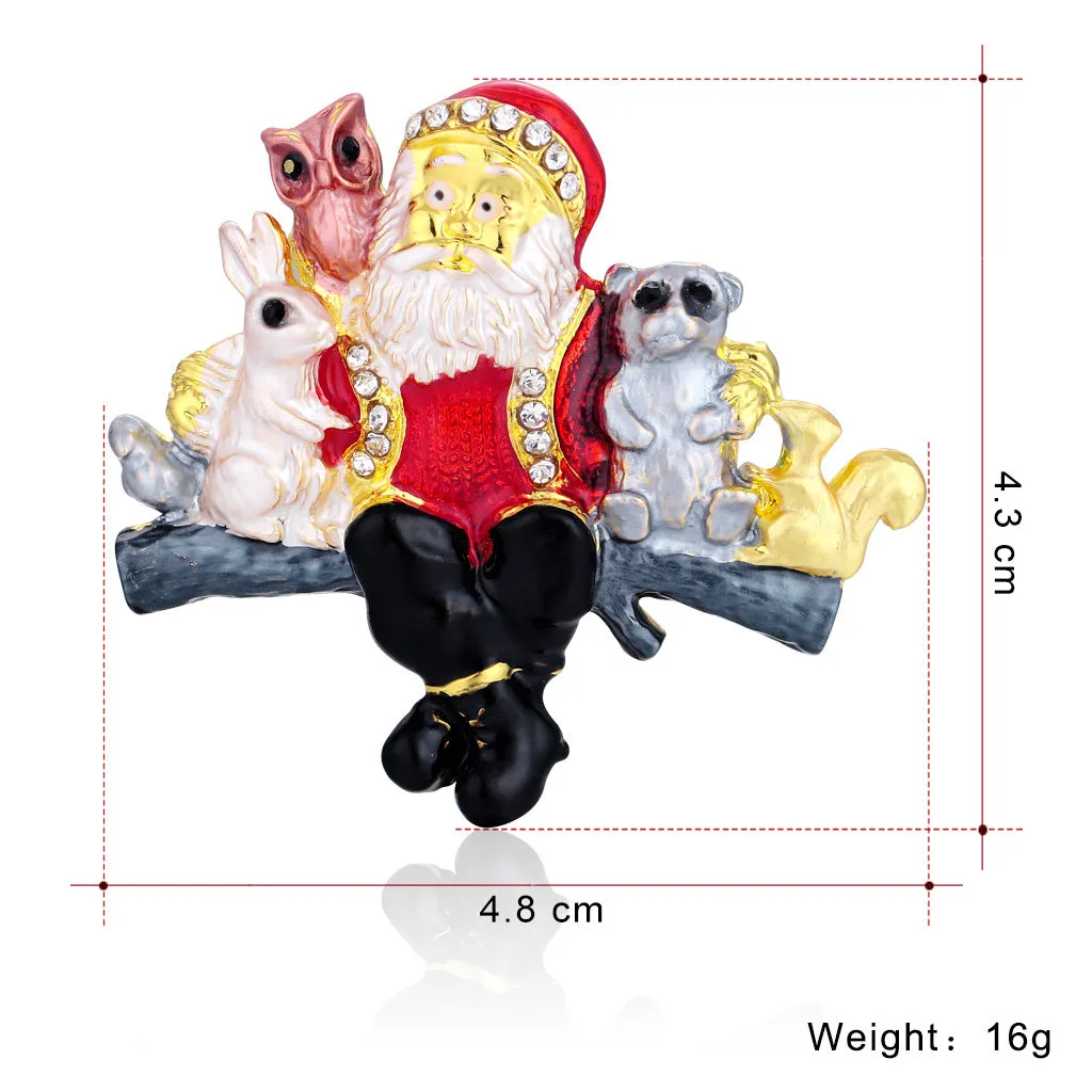Cute enamel and Santa Claus and animal brooches, fashionable accessories, perfect gifts for women