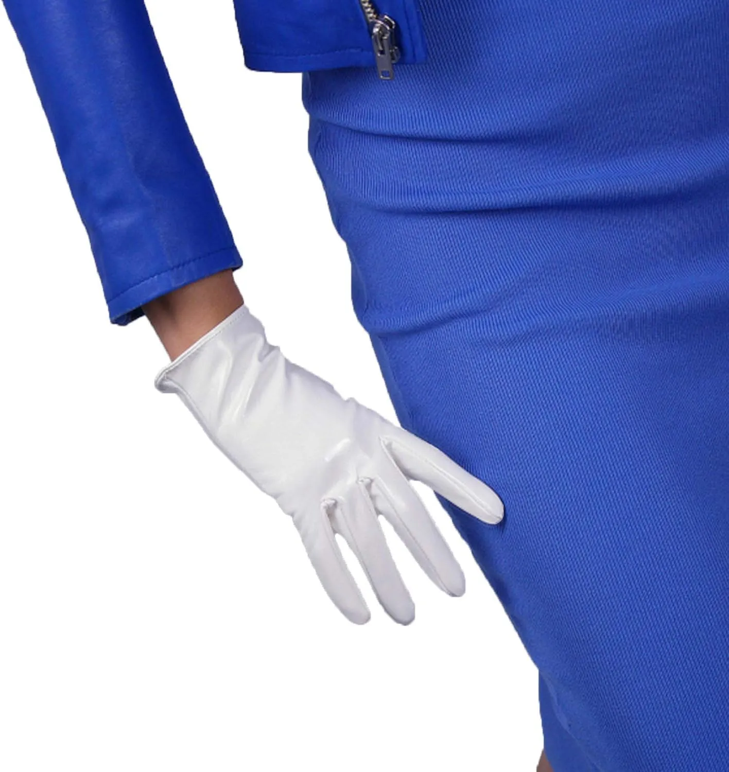DooWay Women's Short Dress Leather Gloves for Evening Costumes Daily Faux Leather PU 21cm
