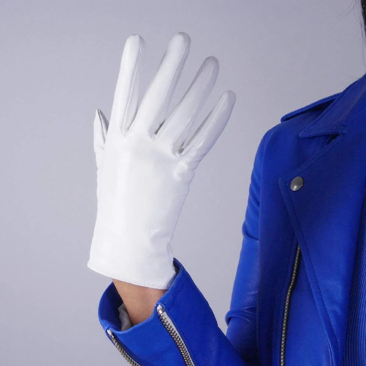DooWay Women's Short Dress Leather Gloves for Evening Costumes Daily Faux Leather PU 21cm