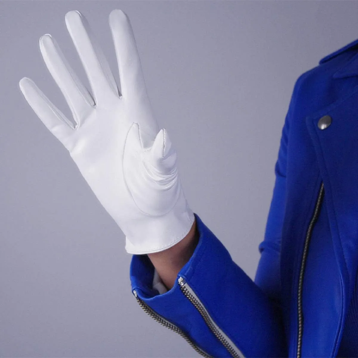 DooWay Women's Short Dress Leather Gloves for Evening Costumes Daily Faux Leather PU 21cm